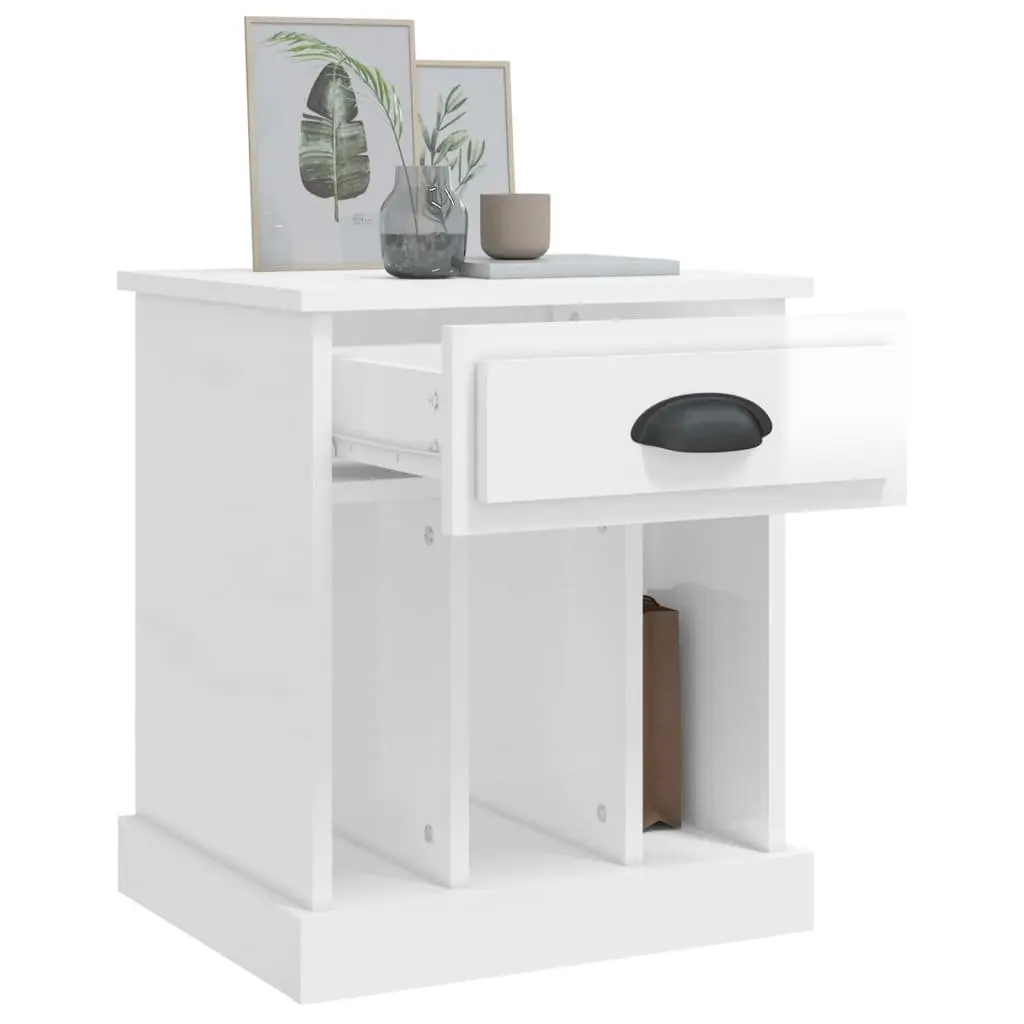 High Gloss White Bedside Cabinets with Ample Storage