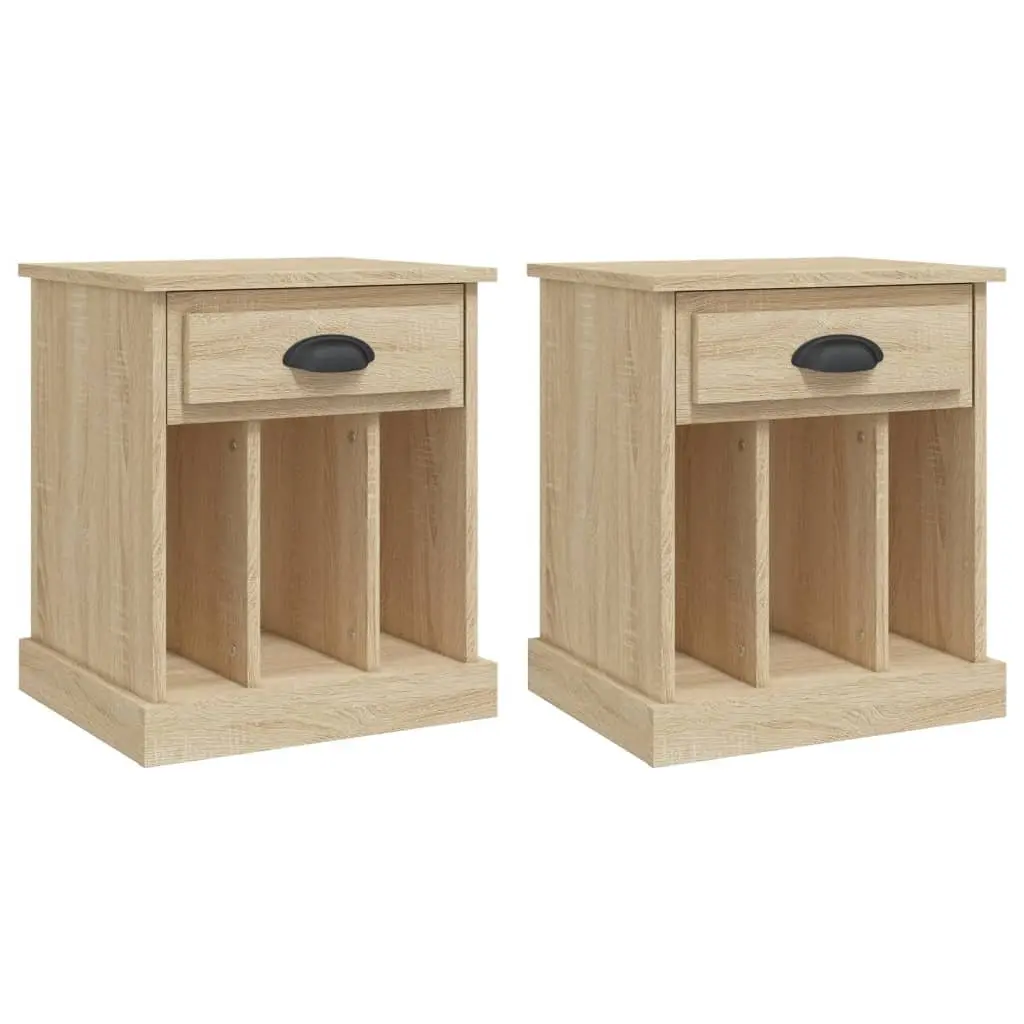 Brown Sonoma Oak Bedside Cabinets 2 pcs