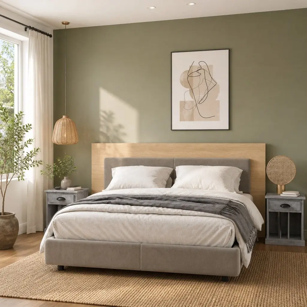 Grey Bedside Cabinets Set of 2 with Ample Storage