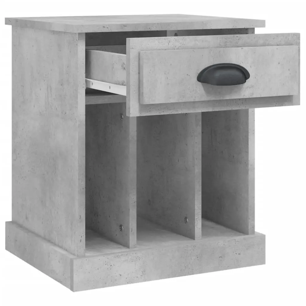 Grey Bedside Cabinets Set of 2 with Ample Storage