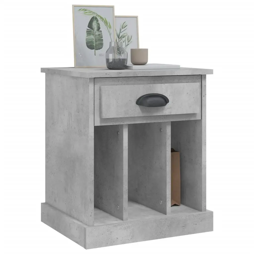 Grey Bedside Cabinets Set of 2 with Ample Storage