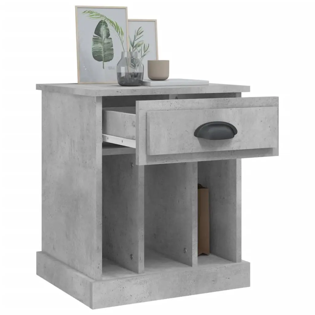 Grey Bedside Cabinets Set of 2 with Ample Storage