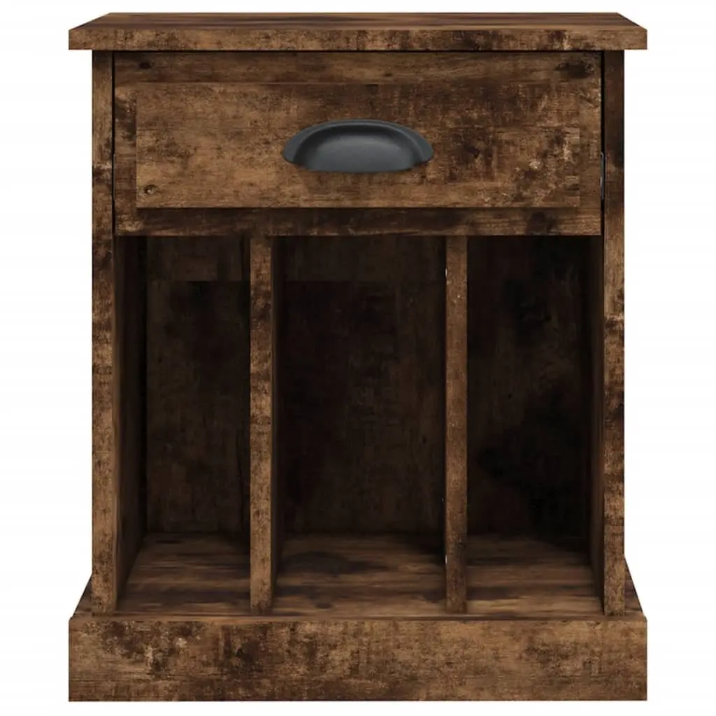 Bedside Cabinets 2 pcs Brown Drawer Storage Compartments Nightstand Side Table