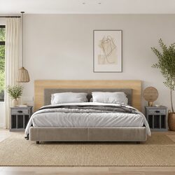 Bedside Cabinets 2 pcs Grey Sonoma 43x36x50 cm Drawer Storage Compartments