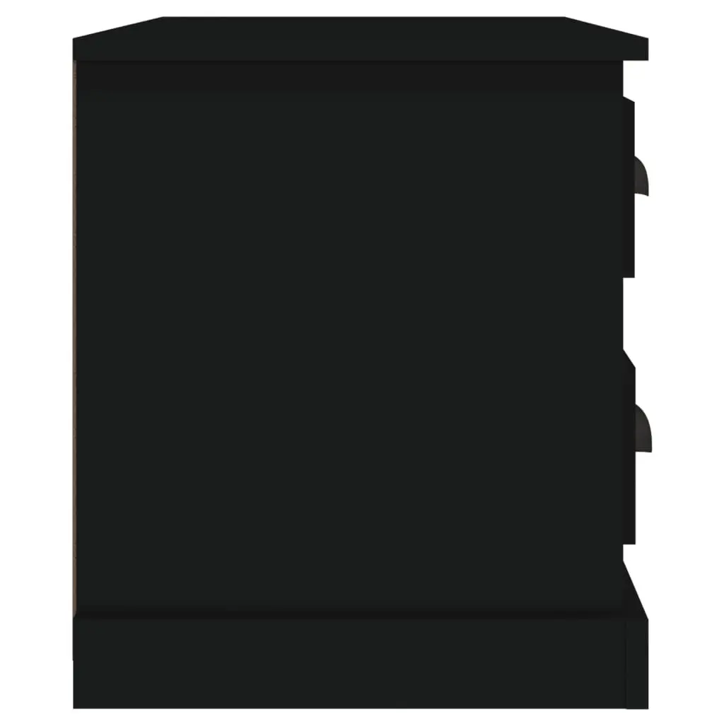 Black Bedside Cabinet with Storage Drawers