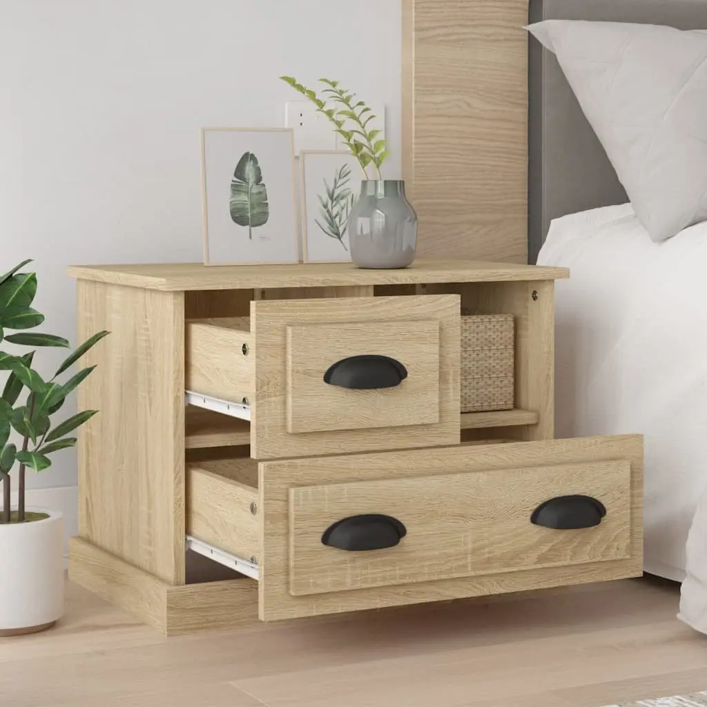 Brown Bedside Cabinet with Storage Drawers