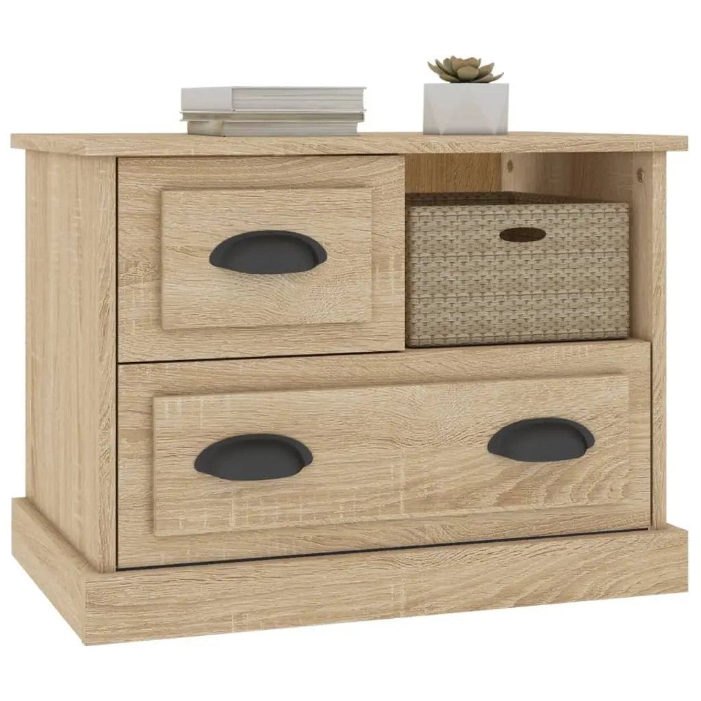 Brown Bedside Cabinet with Storage Drawers