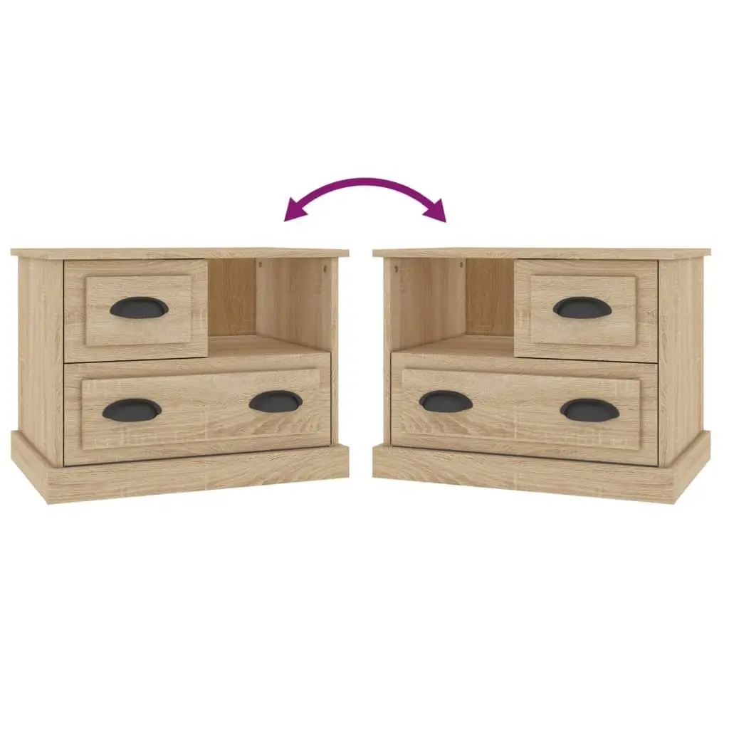 Brown Bedside Cabinet with Storage Drawers