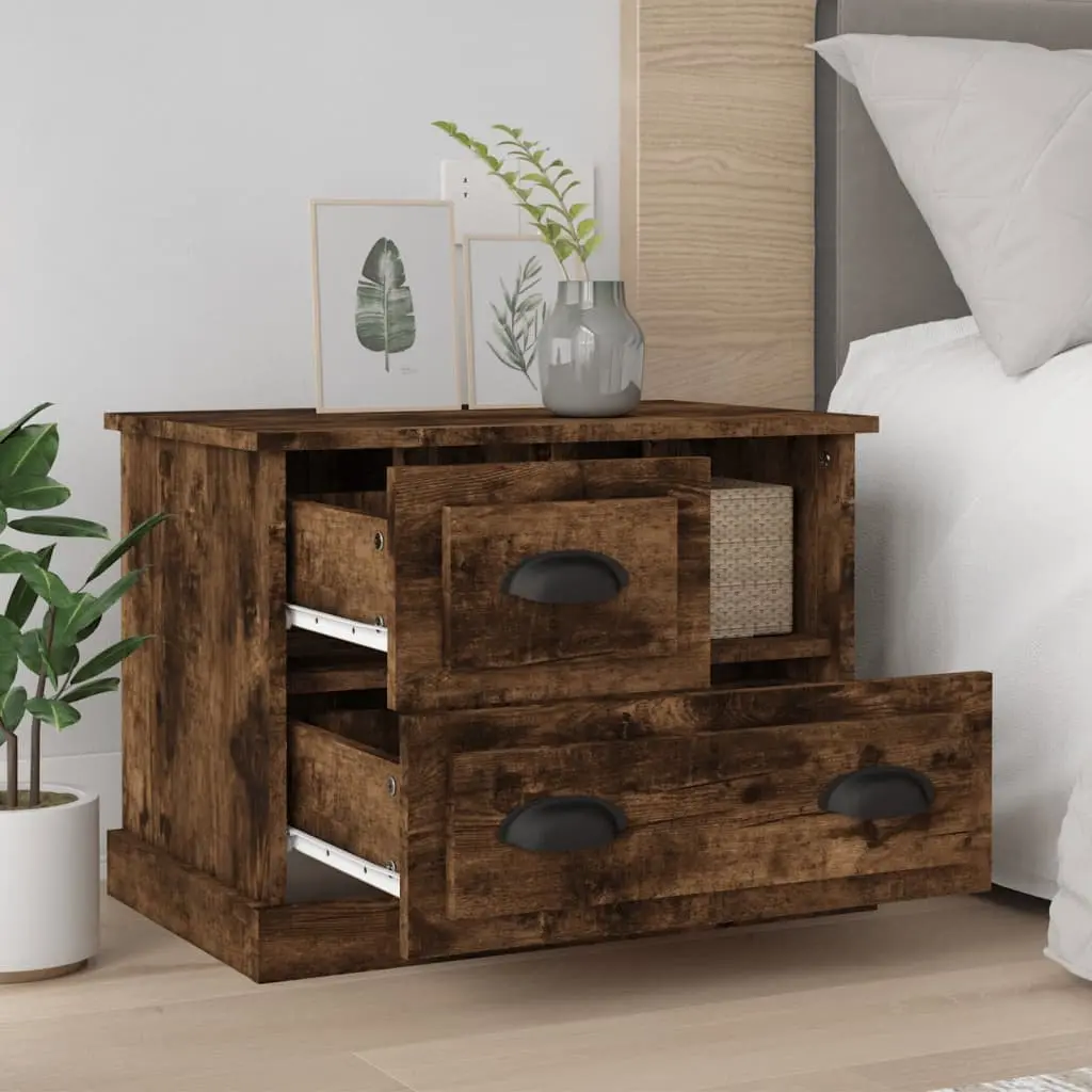 Brown Nightstand with Drawer Storage