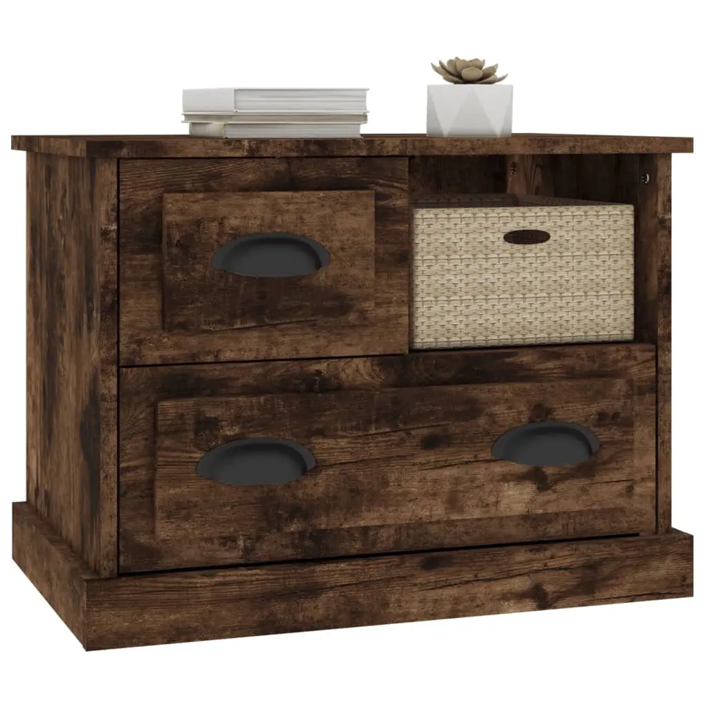 Brown Nightstand with Drawer Storage