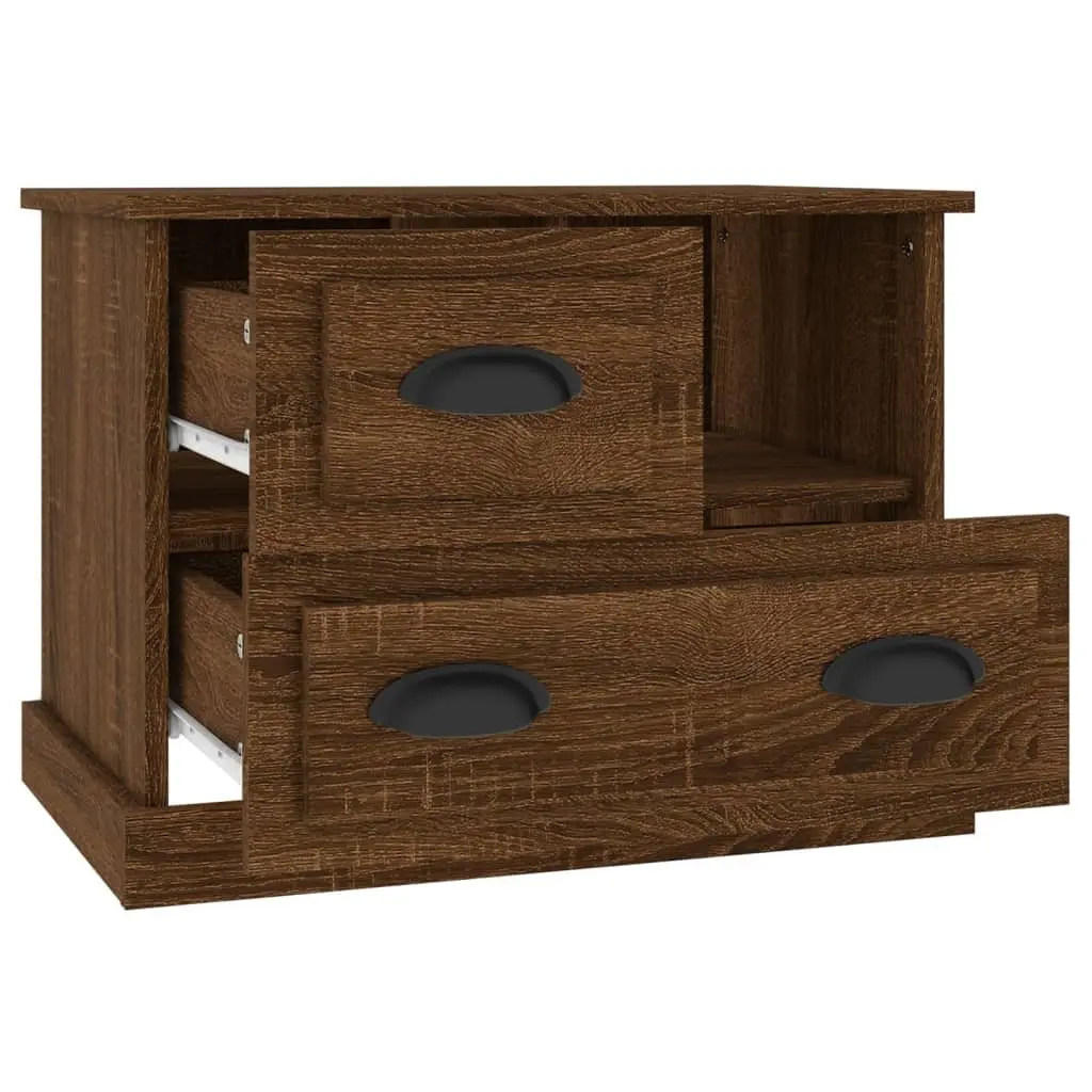 Bedside Cabinet Engineered Wood 60x39x45 cm Brown Oak