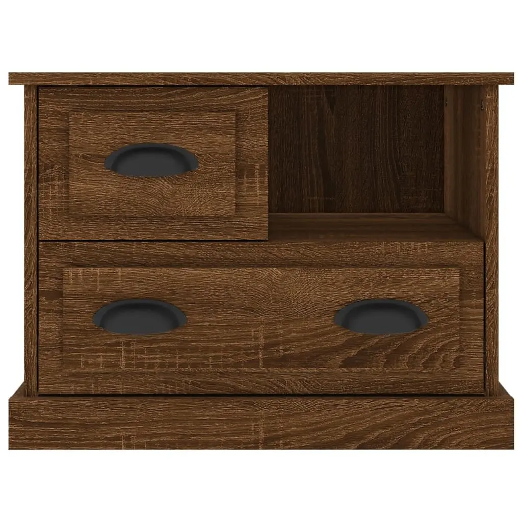 Bedside Cabinet Engineered Wood 60x39x45 cm Brown Oak
