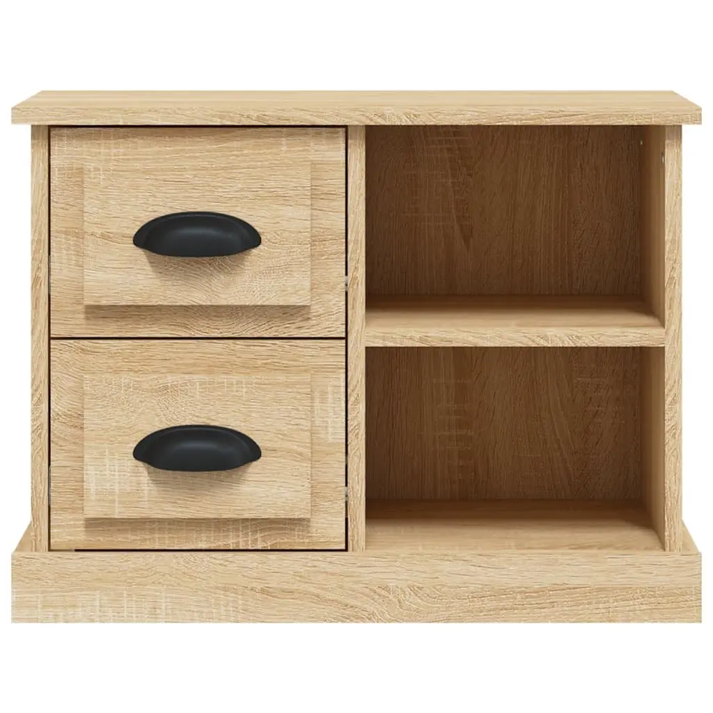 Bedside Cabinet Engineered Wood Brown 60 x 35.5 x 45 cm with 2 Drawers and 2 Compartments