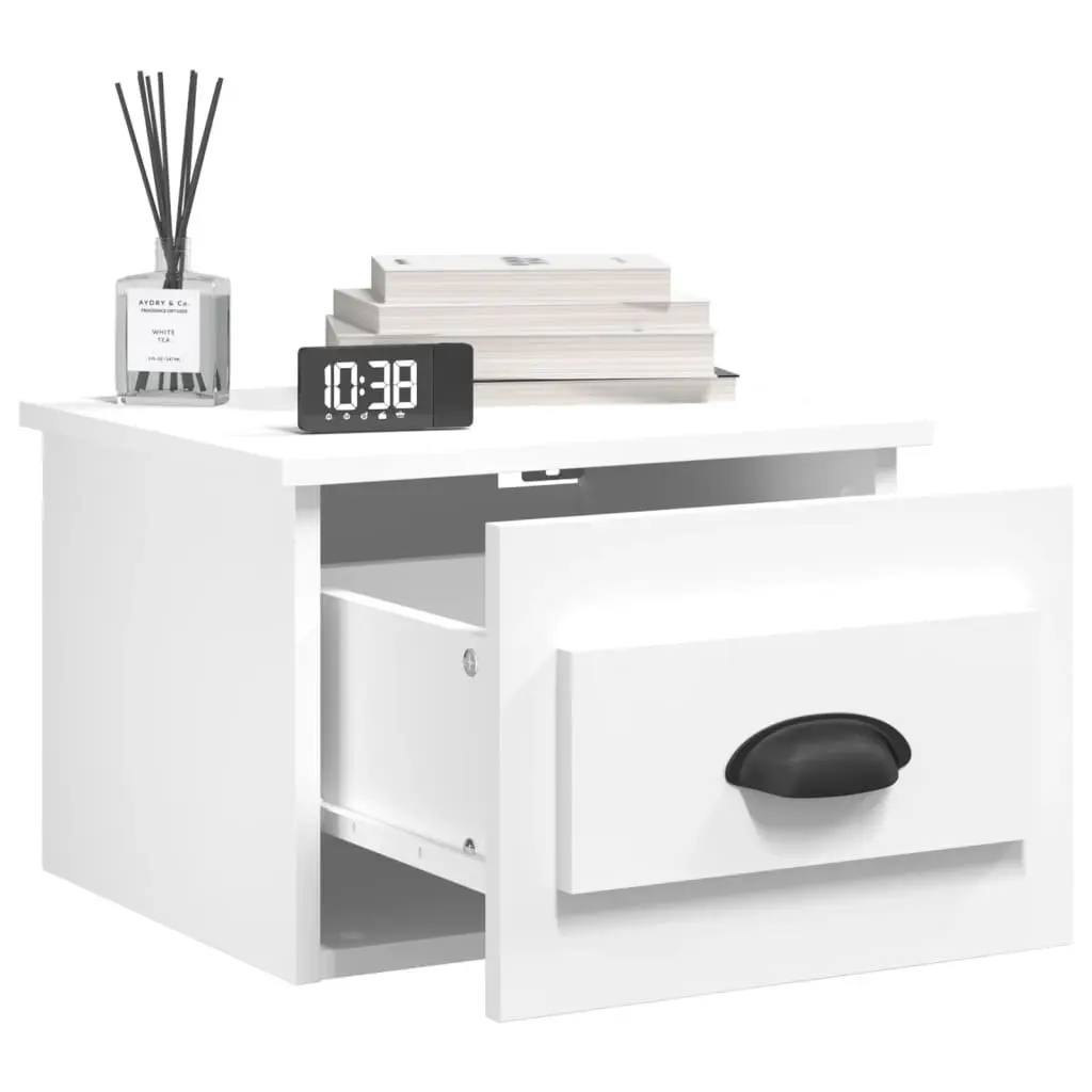 Wall-mounted Bedside Cabinet with Drawer Storage