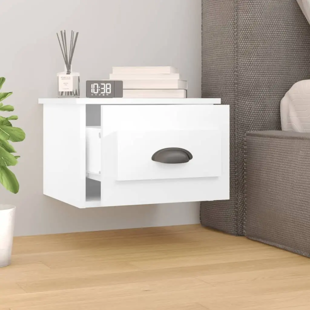 Wall-mounted Bedside Cabinet with Drawer Storage