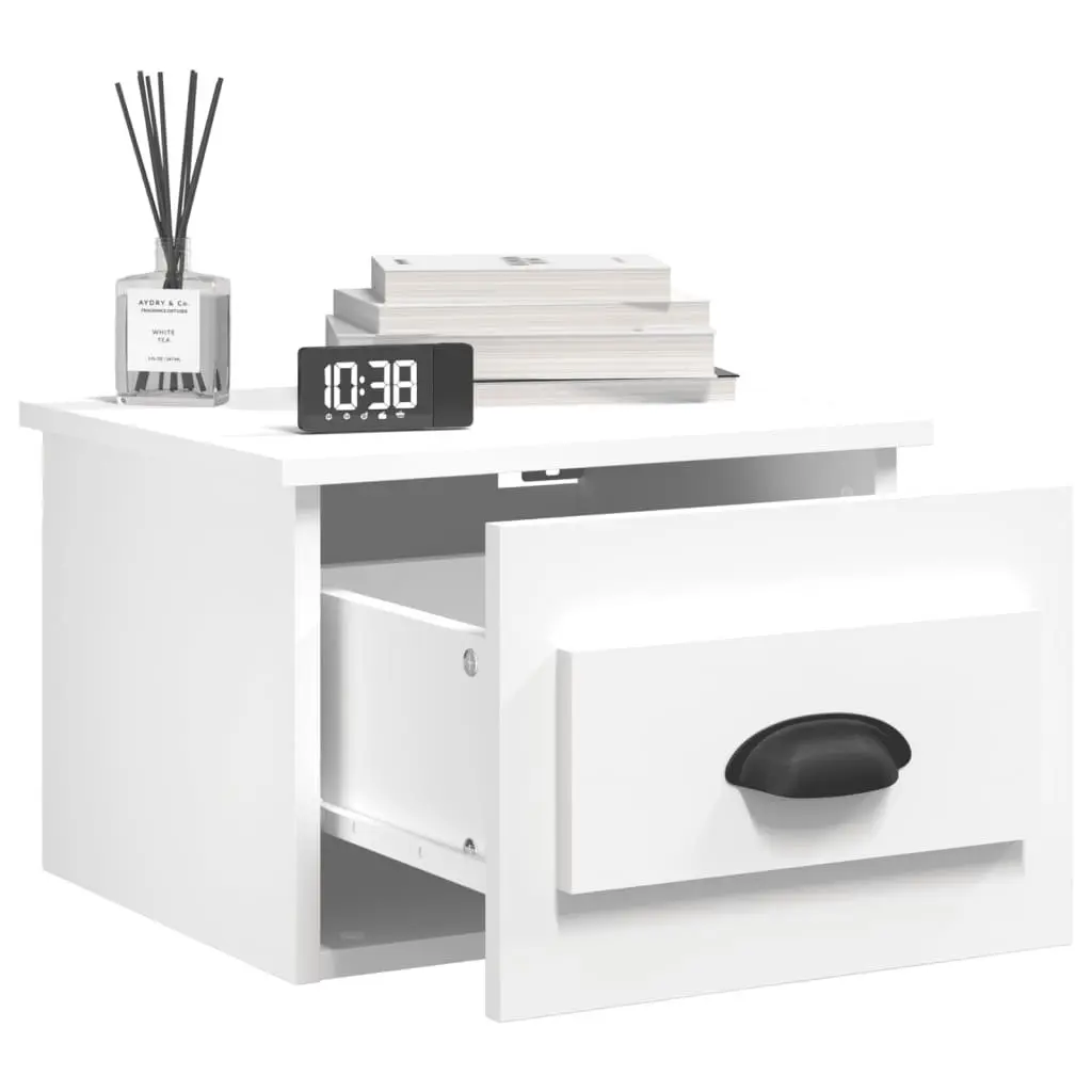 Wall-mounted Bedside Cabinet with Drawer Storage