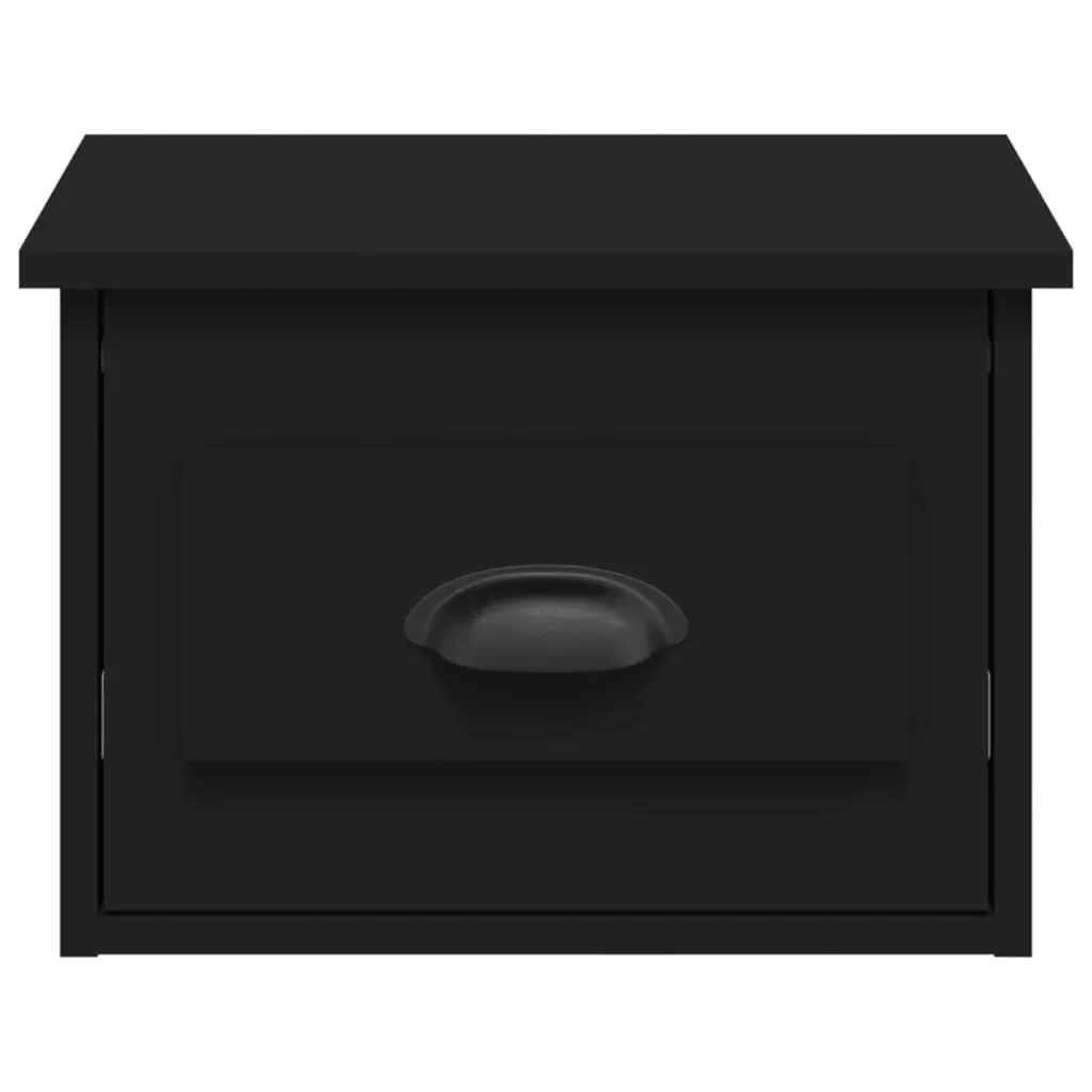 Wall-mounted Bedside Cabinet Engineered Wood 41.5 x 36 x 28 cm Black