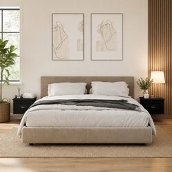 Stylish Black Floating Bedside Cabinets with Drawers
