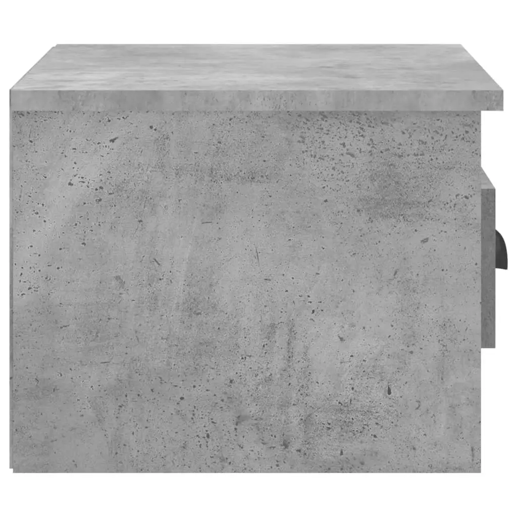 Wall-Mounted Grey Bedside Cabinet with Drawer