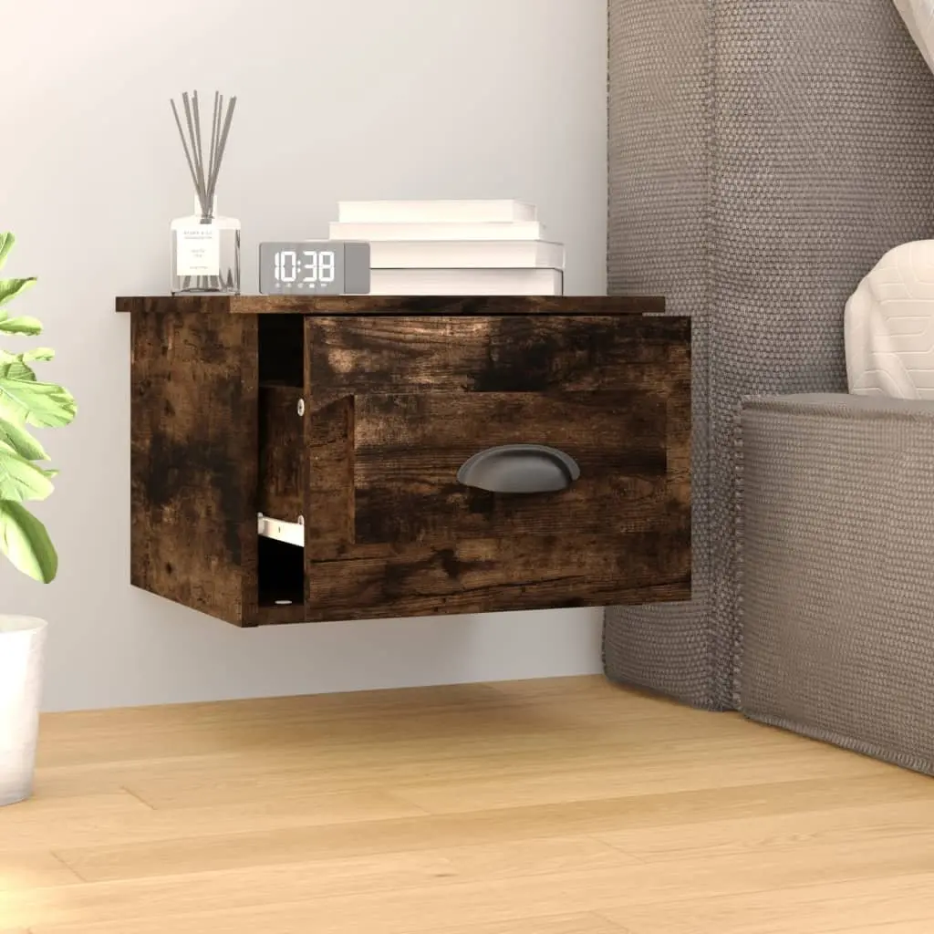 Brown Wall-mounted Bedside Cabinets 2 pcs