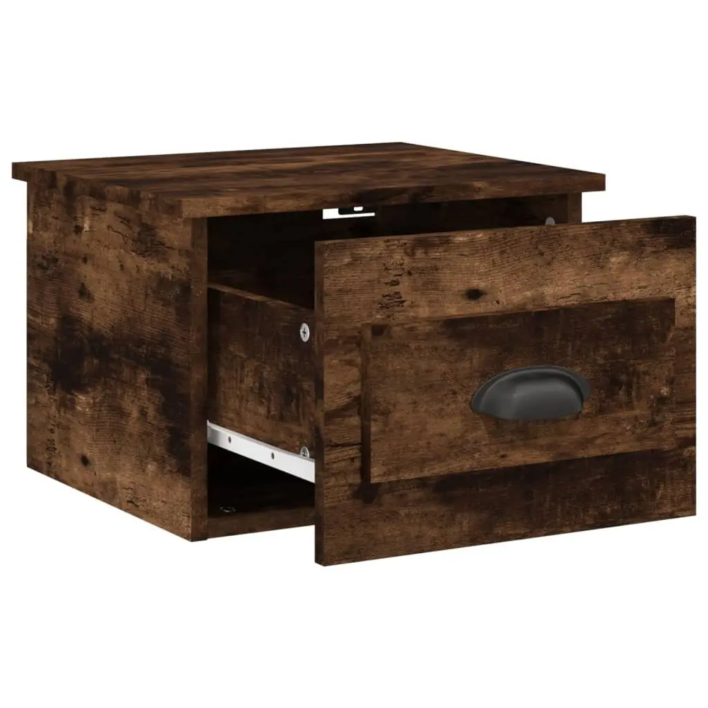 Brown Wall-mounted Bedside Cabinets 2 pcs