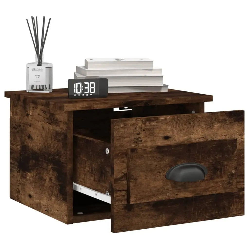 Brown Wall-mounted Bedside Cabinets 2 pcs
