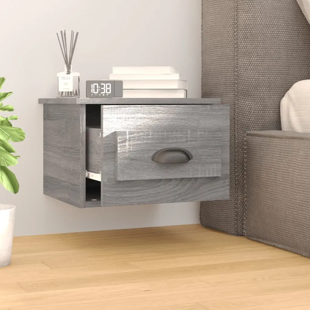 Grey Sonoma Wall-mounted Bedside Cabinets 2 pcs