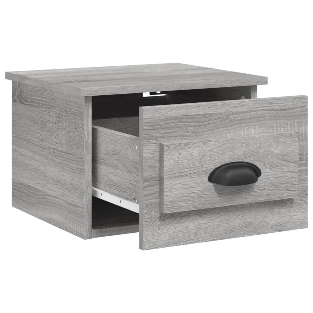 Grey Sonoma Wall-mounted Bedside Cabinets 2 pcs