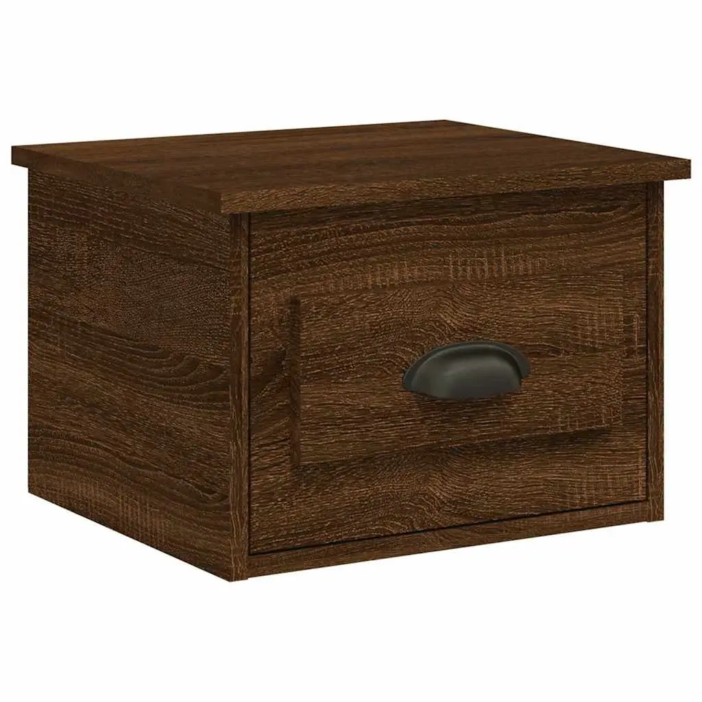 Wall-mounted Bedside Cabinets Engineered Wood 41.5 x 36 x 28 cm Brown Oak 2 Piece