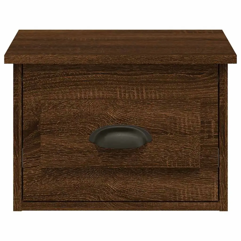 Wall-mounted Bedside Cabinets Engineered Wood 41.5 x 36 x 28 cm Brown Oak 2 Piece