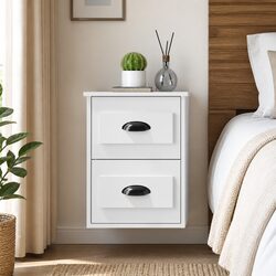 Premium Wall-mounted Bedside Cabinet with 2 Drawers