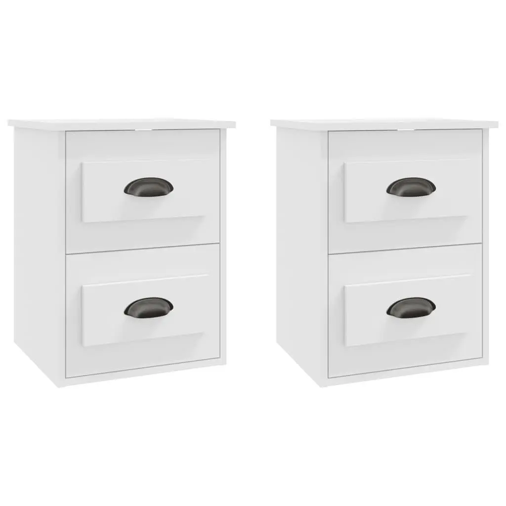 Wall-mounted Bedside Cabinet with 2 Drawers