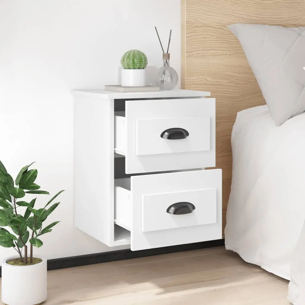 Wall-mounted Bedside Cabinet with 2 Drawers