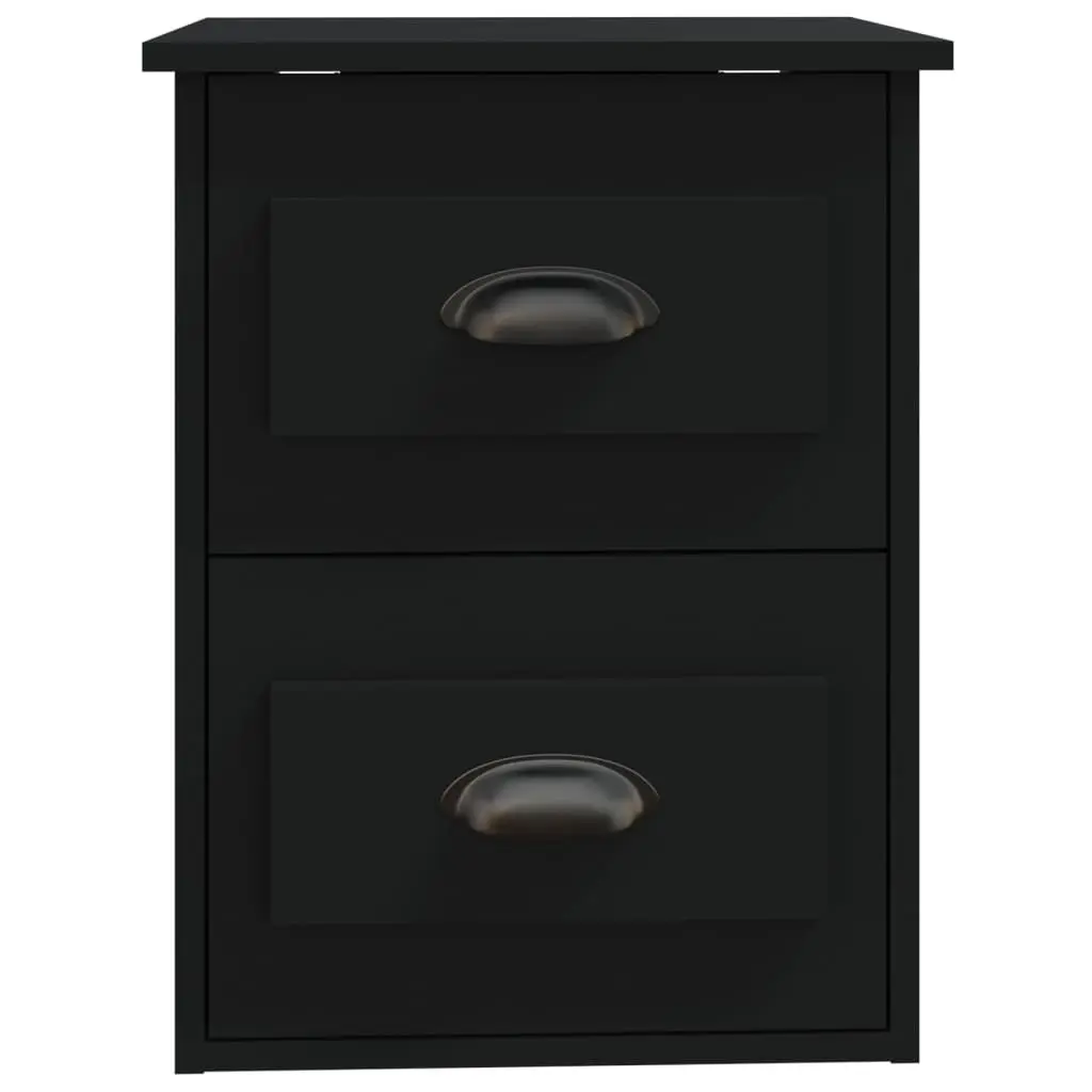 Black Wall-Mounted Bedside Cabinet 41.5x36x53cm