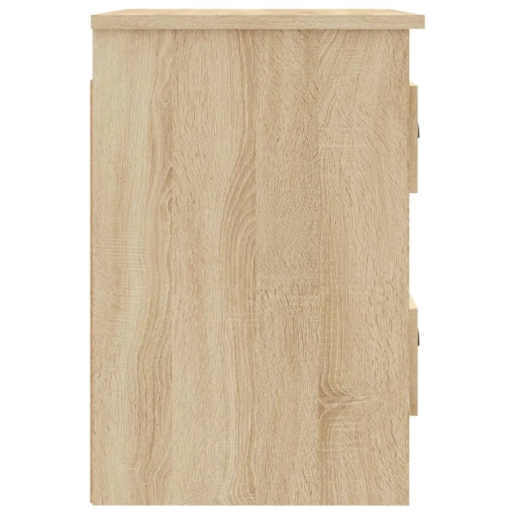 Bedside Cabinet Engineered Wood 41.5cm x 36cm x 53cm Brown Sonoma Oak 2 Drawers Wall-mounted Floating Storage Unit