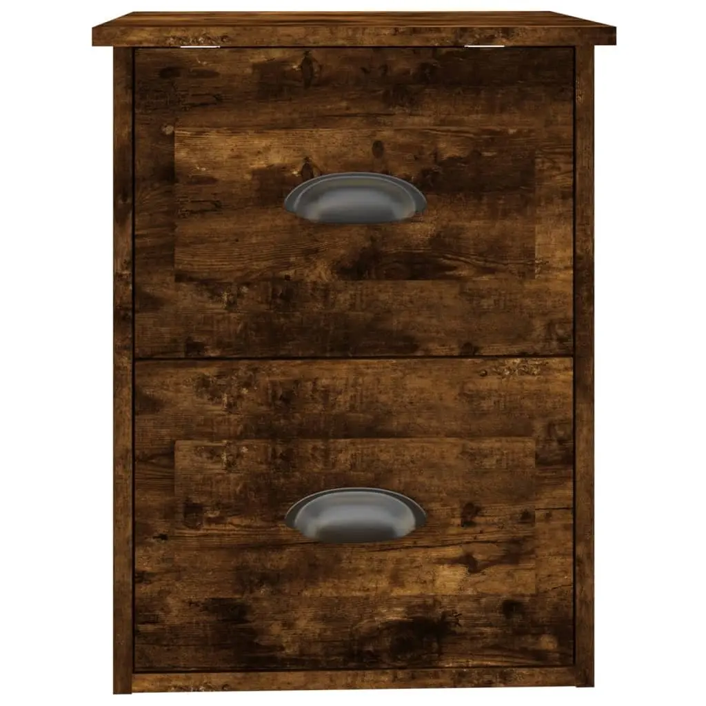 Brown Floating Wall-mounted Bedside Cabinets 2 pcs