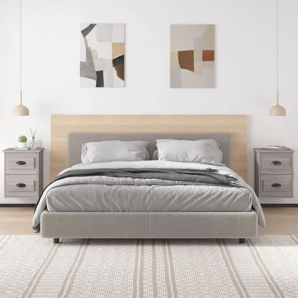 Grey Sonoma Floating Bedside Cabinet with 2 Drawers