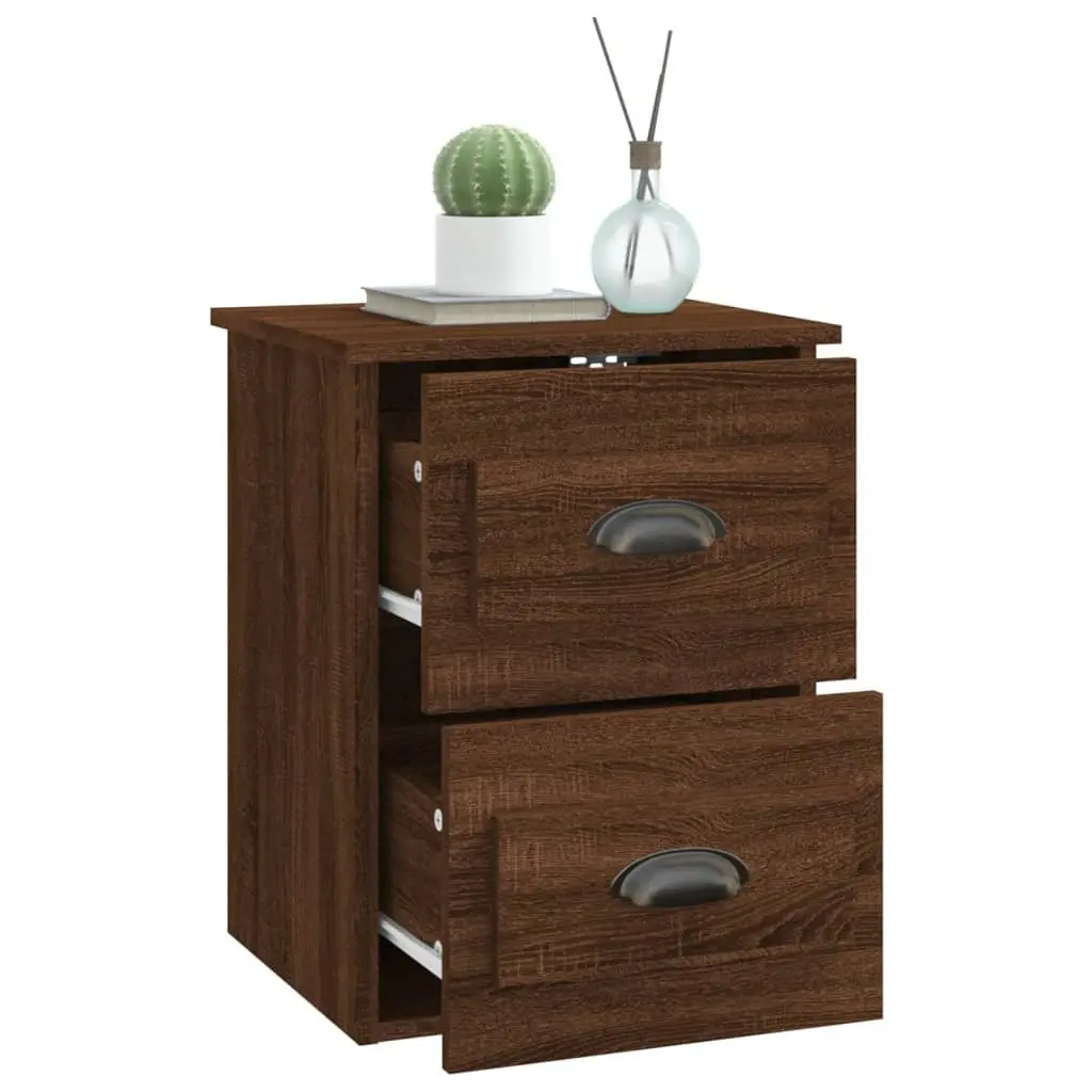 Wall-Mounted Bedside Cabinet with 2 Drawers