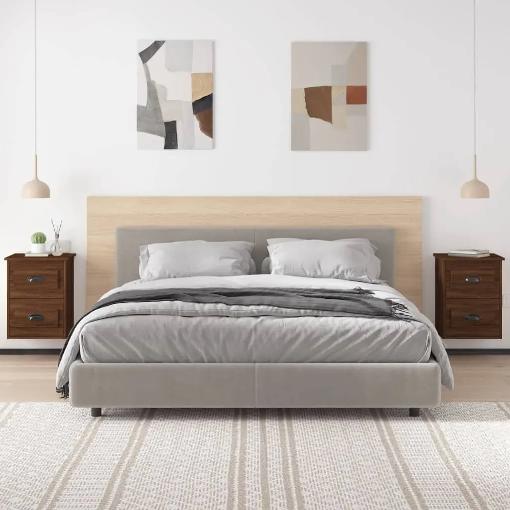 Wall-Mounted Bedside Cabinet with 2 Drawers