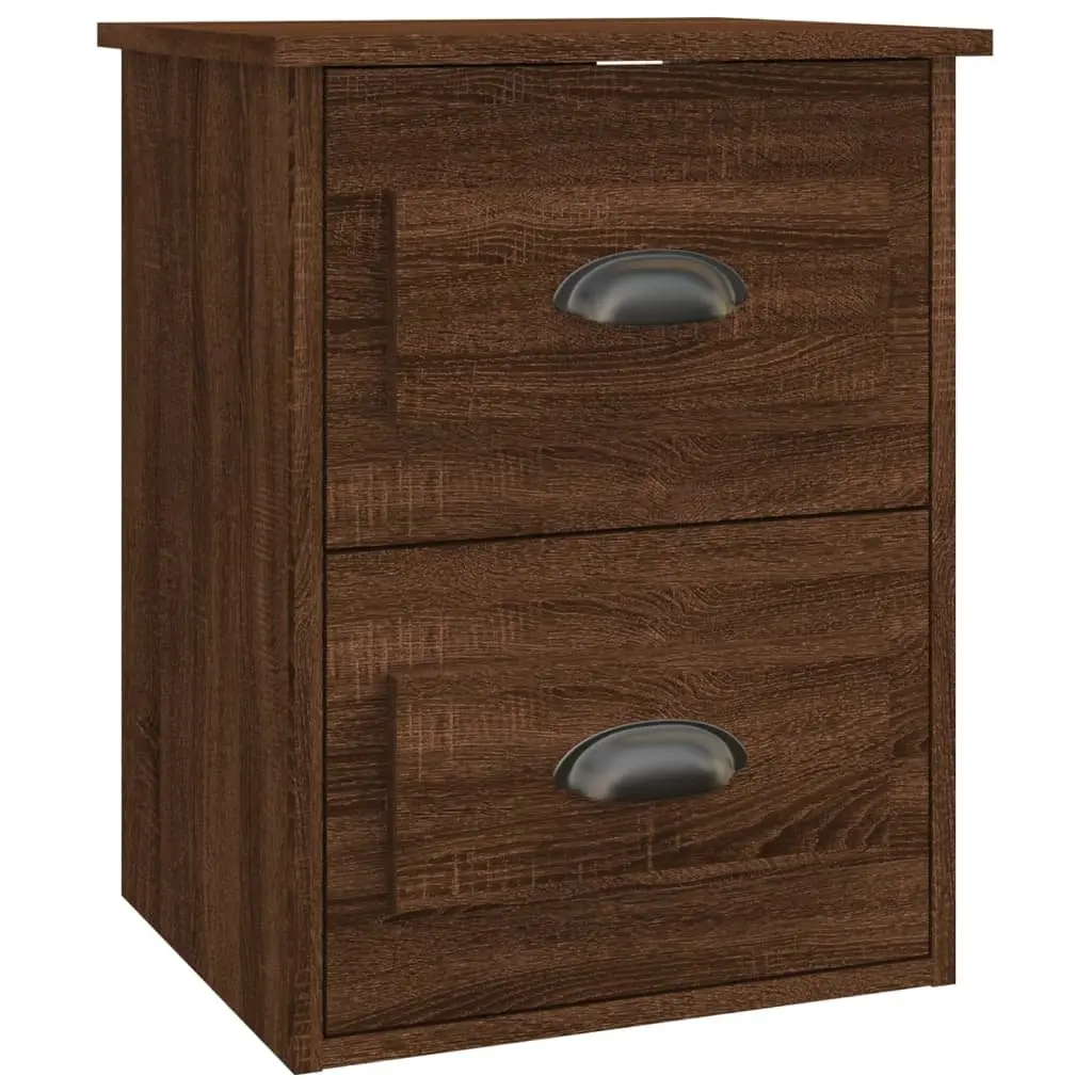 Wall-Mounted Bedside Cabinet with 2 Drawers