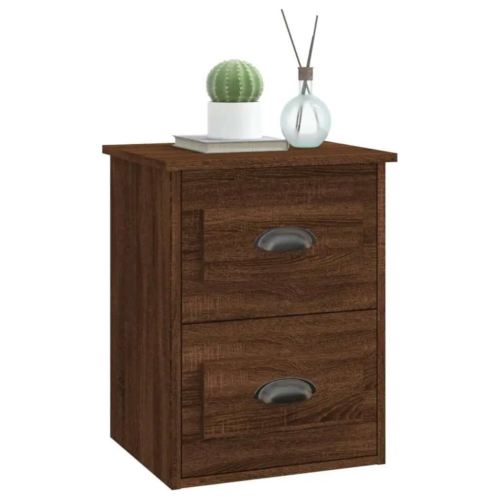 Wall-Mounted Bedside Cabinet with 2 Drawers