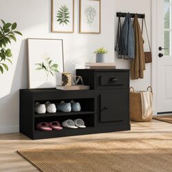 Black Shoe Cabinet - 100x42x60 cm Storage Organizer