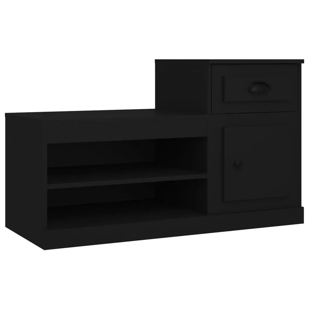 Shoe Cabinet Engineered Wood Black 100x42x60 cm Storage Organiser