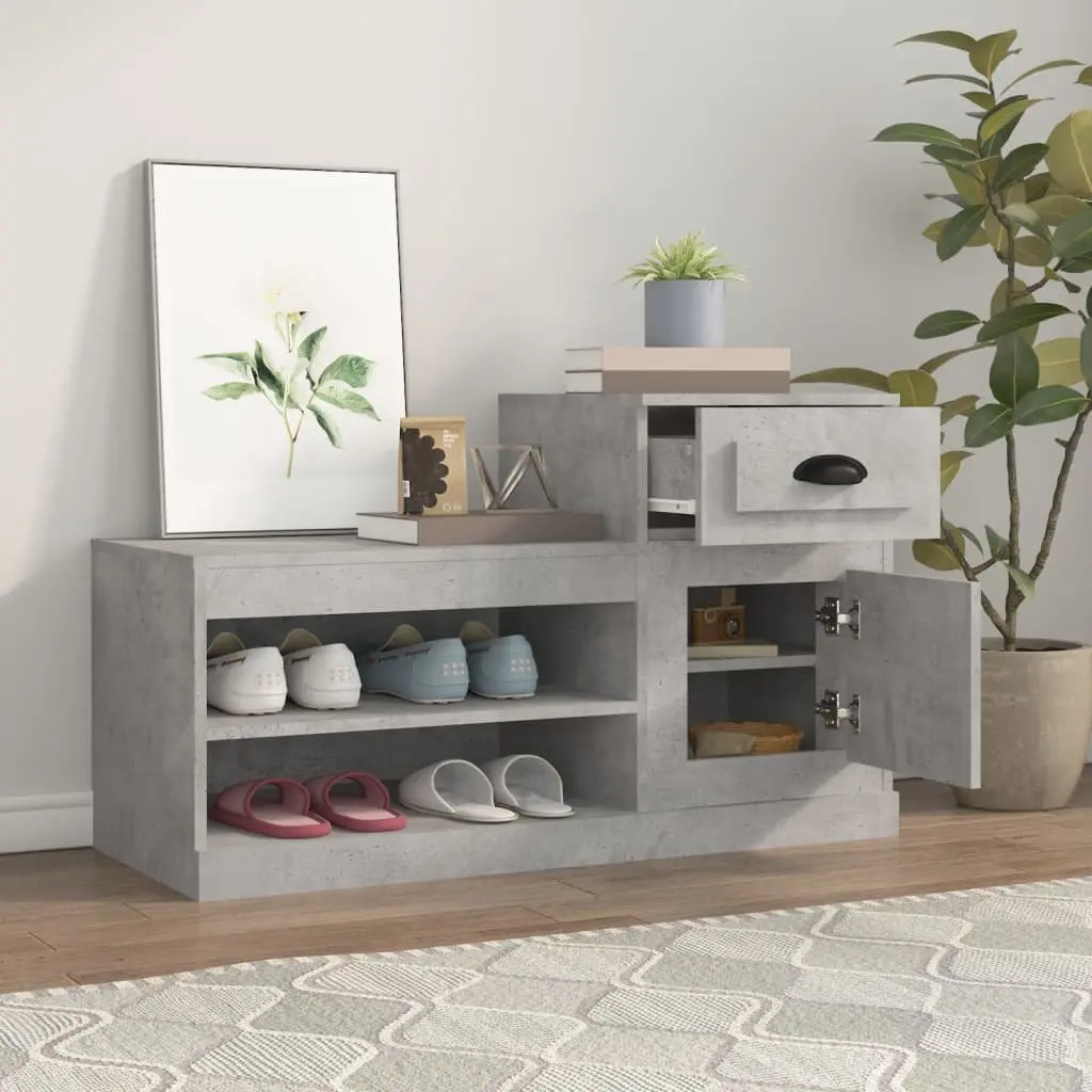 Shoe Cabinet Engineered Wood 100x42x60cm Grey