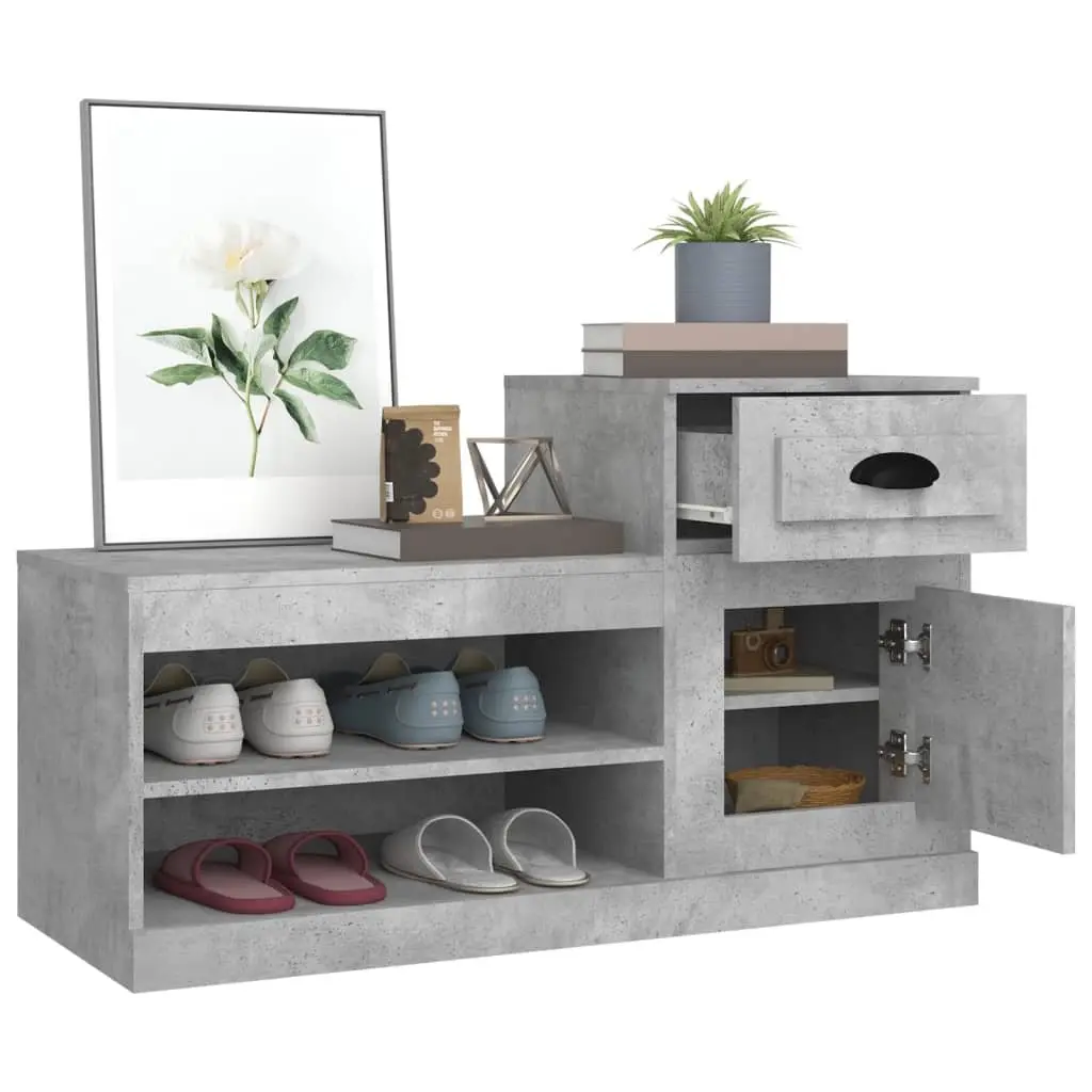 Shoe Cabinet Engineered Wood 100x42x60cm Grey