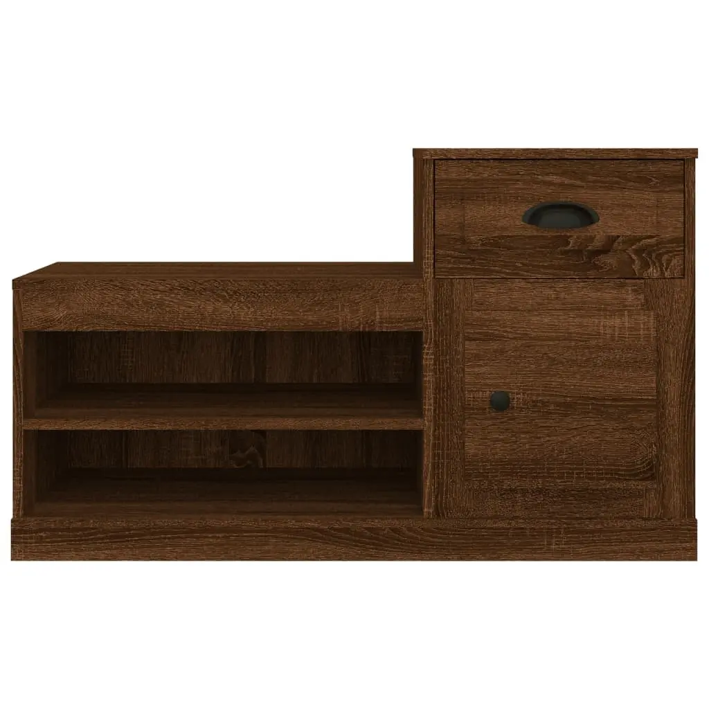 Shoe Cabinet Brown Oak Engineered Wood Storage Organiser Cupboard 100x42x60cm