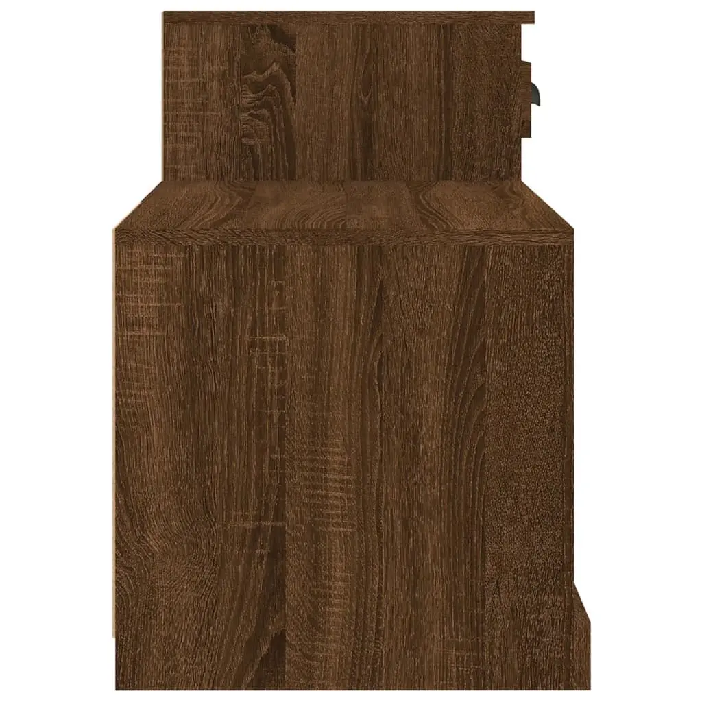 Shoe Cabinet Brown Oak Engineered Wood Storage Organiser Cupboard 100x42x60cm