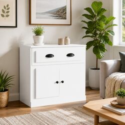 Sideboard White 70x35.5x67.5 cm Storage Cabinet Cupboard Engineered Wood