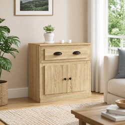 Durable Brown Engineered Wood Sideboard Storage Cabinet 70cm