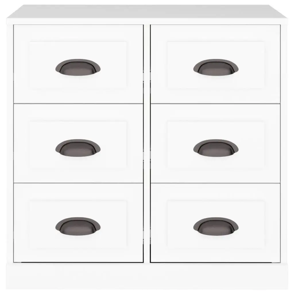 White Sideboard Storage Cabinet Engineered Wood Buffet Living Room Furniture